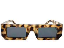 Classic Vintage Retro Style SUNGLASSES Thick Rectangular Leopard Frame 80308