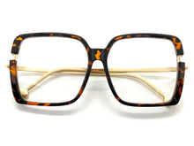 Classic Vintage Retro Style Clear Lens EYEGLASSES Square Tortoise & Gold Frame 89380