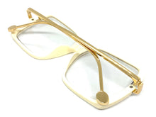 Classic Vintage Retro Style Clear Lens EYEGLASSES Square Cream & Gold Frame 89380