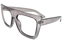 Oversized Classic Retro Style Large Gray Lensless Eye Glasses- Frame Only NO Lens 7419