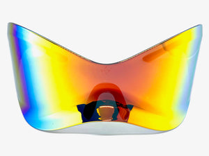 Oversized Exaggerated Modern Retro Face Shield Visor SUNGLASSES Huge Rainbow Frame & Lens 30589