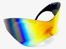 Oversized Exaggerated Modern Retro Face Shield Visor SUNGLASSES Huge Rainbow Frame & Lens 30589