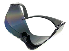 Oversized Exaggerated Modern Retro Face Shield Visor SUNGLASSES Huge Rainbow Frame & Lens 30589