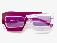 Classic Modern Retro Raver Party SUNGLASSES Funky Fuchsia Frame 2124