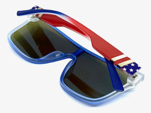 Classic Modern Retro Shield Style SUNGLASSES Patriotic USA Flag Frame 68009