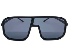 Oversized Modern Retro Shield Style SUNGLASSES Large Black Frame 58598