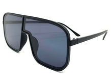 Oversized Modern Retro Shield Style SUNGLASSES Large Black Frame 58598