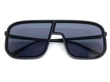 Oversized Modern Retro Shield Style SUNGLASSES Large Black Frame 58598