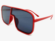 Oversized Modern Retro Shield Style SUNGLASSES Large Red Frame 58598
