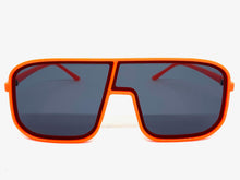 Oversized Modern Retro Shield Style SUNGLASSES Large Neon Orange Frame 58598