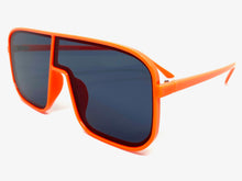 Oversized Modern Retro Shield Style SUNGLASSES Large Neon Orange Frame 58598