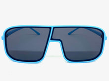 Oversized Modern Retro Shield Style SUNGLASSES Large Baby Blue Frame 58598