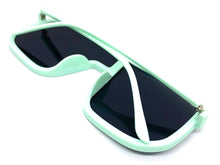 Oversized Modern Retro Shield Style SUNGLASSES Large Seafoam Green Frame 58598