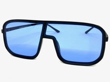 Oversized Modern Retro Shield Style SUNGLASSES Large Black Frame 58598