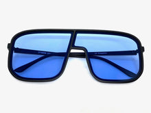 Oversized Modern Retro Shield Style SUNGLASSES Large Black Frame 58598