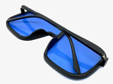 Oversized Modern Retro Shield Style SUNGLASSES Large Black Frame 58598