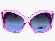 Oversized Vintage Retro Style SUNGLASSES Huge Fuchsia Frame 9862
