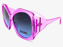 Oversized Vintage Retro Style SUNGLASSES Huge Fuchsia Frame 9862