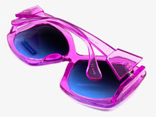 Oversized Vintage Retro Style SUNGLASSES Huge Fuchsia Frame 9862