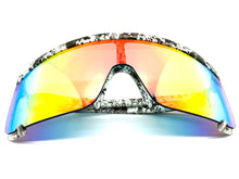 Oversized Retro Sporty Wrap Around Style SUNGLASSES Large Frame Rainbow Lens 30416