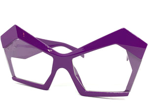 Oversized Classic Modern RETRO Cat Eye Style Clear Lens EYEGLASSES Purple Frame 1810
