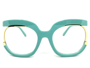 Oversized Classic Vintage RETRO Style Clear Lens EYEGLASSES Turquoise Optical Frame - RX Capable 1459