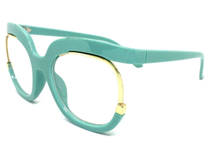 Oversized Classic Vintage RETRO Style Clear Lens EYEGLASSES Turquoise Optical Frame - RX Capable 1459