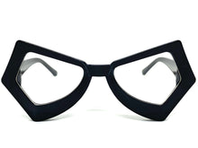 Classic Vintage Funky RETRO Style Clear Lens EYEGLASSES Black Optical Frame - RX Capable P0065-13