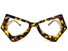 Classic Vintage Funky RETRO Style Clear Lens EYEGLASSES Tortoise Optical Frame - RX Capable P0065-13