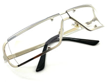 Contemporary Modern Wrap Style Clear Lens with Slight Tint SUNGLASSES Silver Frame