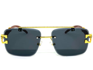 Men's Classy Elegant Luxury Retro Hip Hop Style SUNGLASSES Gold Rimless Frame 27619