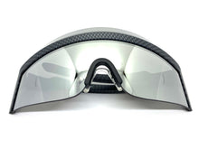 Oversized Retro Face Shield Visor Style SUNGLASSES X-Large Carbone Fiber Frame 80267