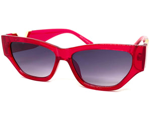 Exaggerated Modern Retro Cat Eye Style SUNGLASSES Funky Red Frame E1678