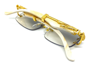 Men's Classy Elegant Luxury Retro Hip Hop Style CLEAR LENS EYEGLASSES Gold Frame E0925
