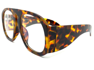Oversized Exaggerated Vintage Retro Style Clear Lens EYEGLASSES Thick Leopard Optical Frame - RX Capable 1770