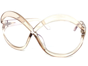 Oversized Exaggerated Vintage Retro Style Clear Lens EYEGLASSES Large Round Nude Optical Frame - RX Capable 95368