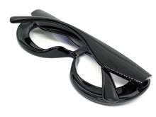 Oversized Exaggerated Modern Retro Style Clear Lens EYEGLASSES Funky Thick Black Frame 9285