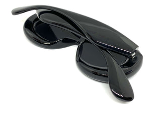 Oversized Exaggerated Modern Retro Style SUNGLASSES Funky Thick Black Frame 80488