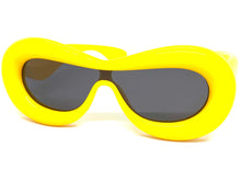 Oversized Exaggerated Modern Retro Style SUNGLASSES Funky Thick Yellow Frame 80488
