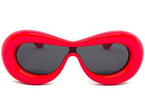 Oversized Exaggerated Modern Retro Style SUNGLASSES Funky Thick Red Frame 80488