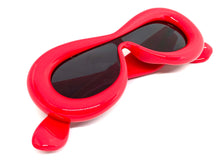 Oversized Exaggerated Modern Retro Style SUNGLASSES Funky Thick Red Frame 80488