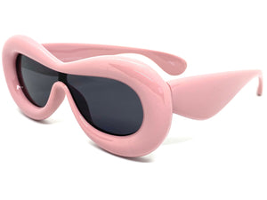Oversized Exaggerated Modern Retro Style SUNGLASSES Funky Thick Pink Frame 80488