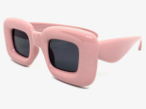 Oversized Modern Retro Style SUNGLASSES Super Thick Pink Frame 80486
