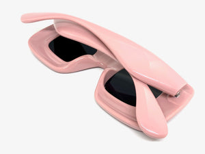Oversized Modern Retro Style SUNGLASSES Super Thick Pink Frame 80486
