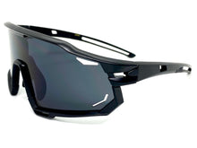 Oversized Retro Sporty Wrap Around Style SUNGLASSES Large Black Frame BP0182