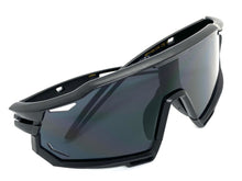 Oversized Retro Sporty Wrap Around Style SUNGLASSES Large Black Frame BP0182