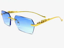 Classy Elegant Modern Contemporary Style SUNGLASSES Gold Rimless Frame 4055