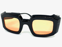 Classic Vintage Retro Style SUNGLASSES Black Frame with Orange Lens 80402