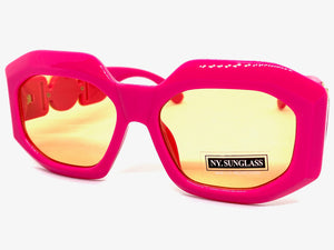 Classic Retro Luxury Designer Fashion SUNGLASSES Thick Hot Pink Frame 8244