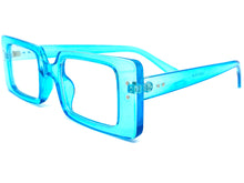 Classic Modern RETRO Style Clear Lens EYE GLASSES Rectangular Blue RX-Capable Optical Fashion Frame 81071